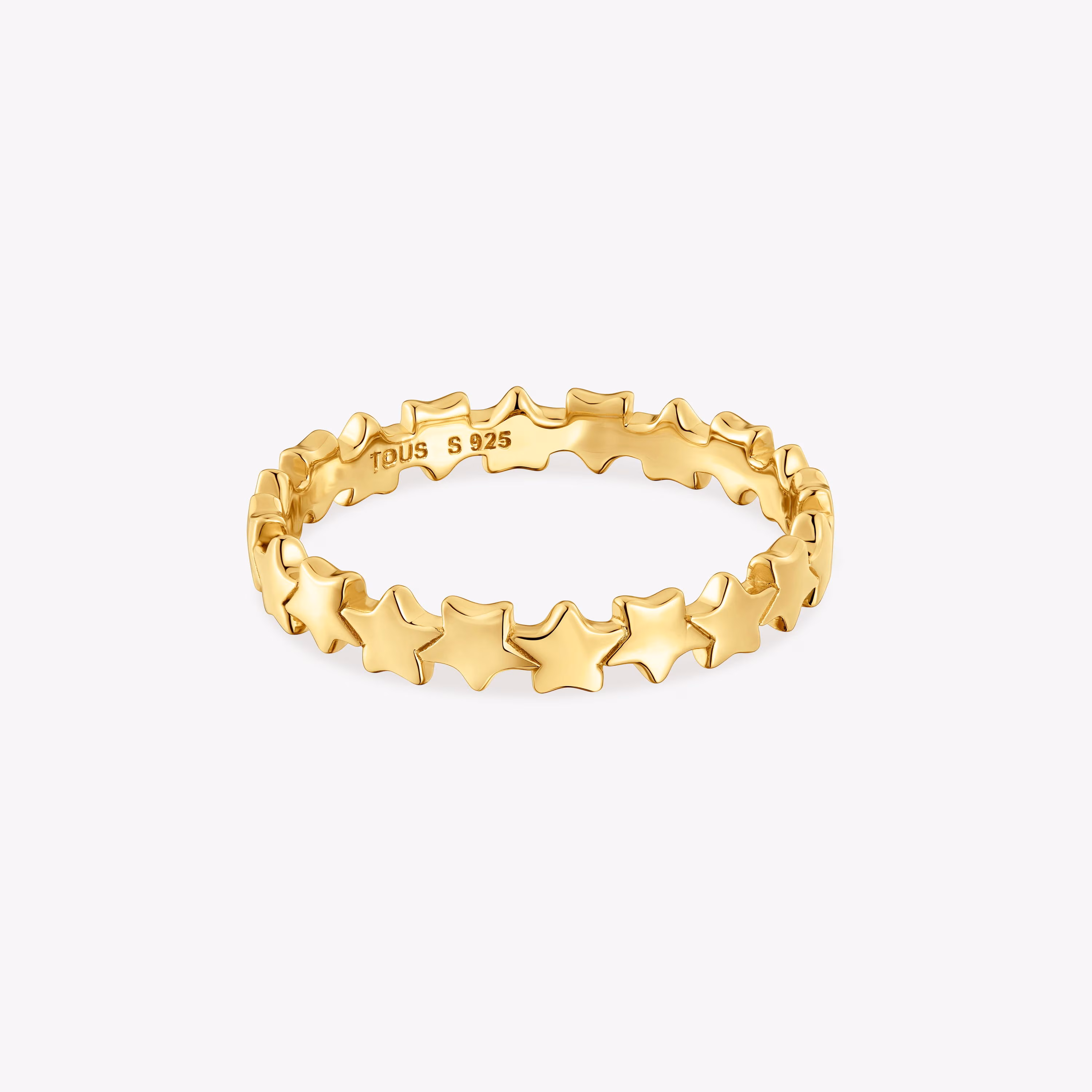 Anillo estrellas con baño de oro 18 kt sobre plata TOUS Motivos