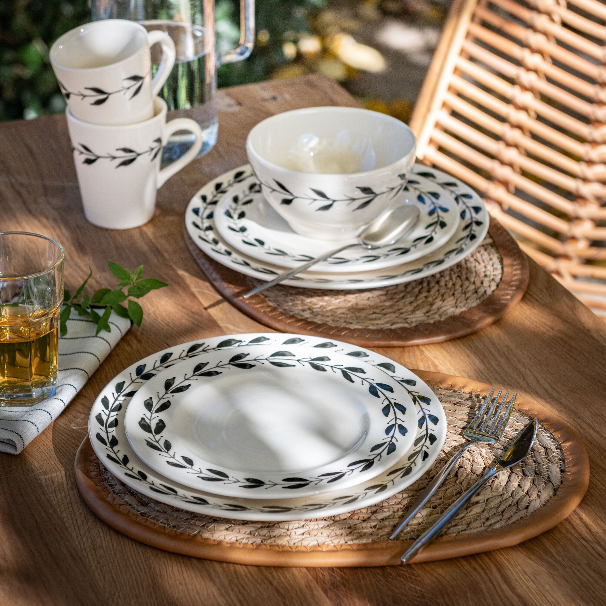 KISSOS - Service de vaisselle en faïence - blanc