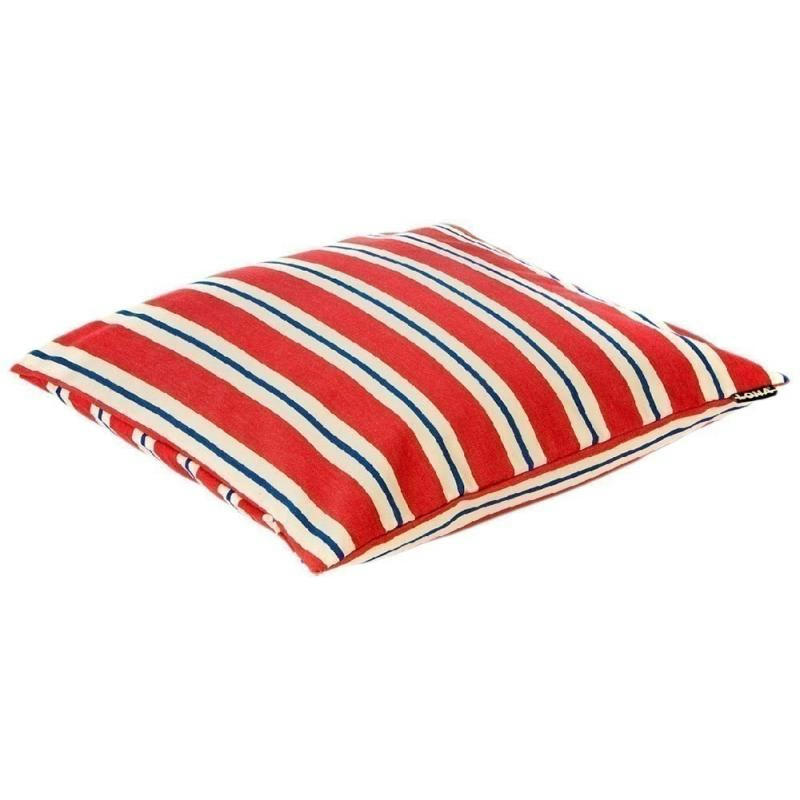 - Coussin 100% coton 50 cm faro rouge - blanc cassé et bleu