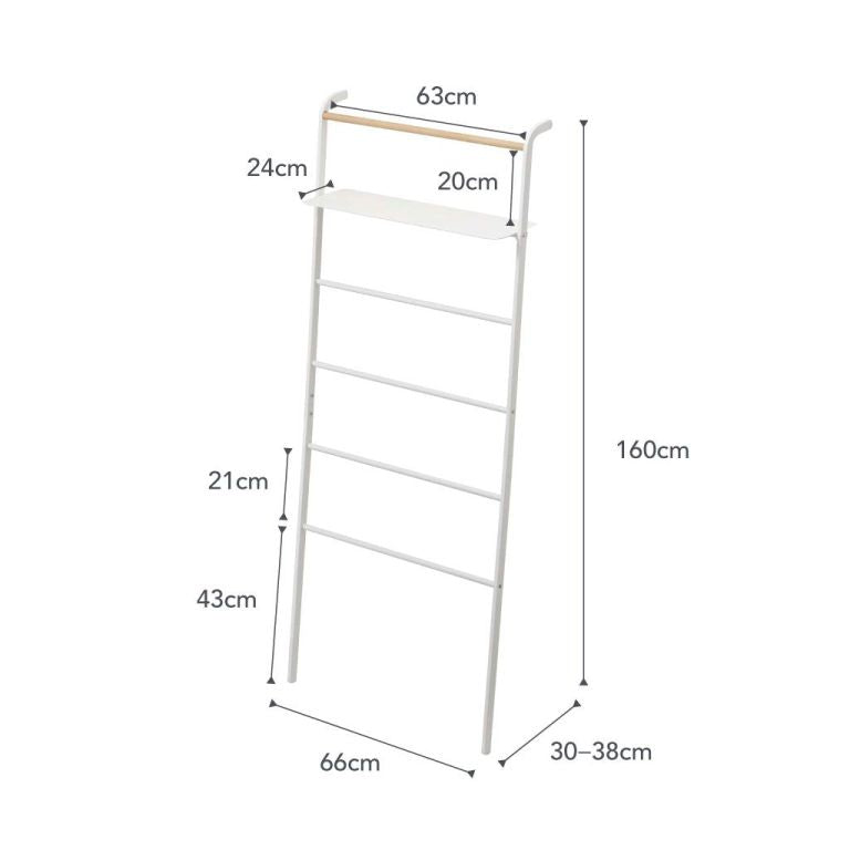 Yamazaki Ladderrek met Plank - Tower - Wit