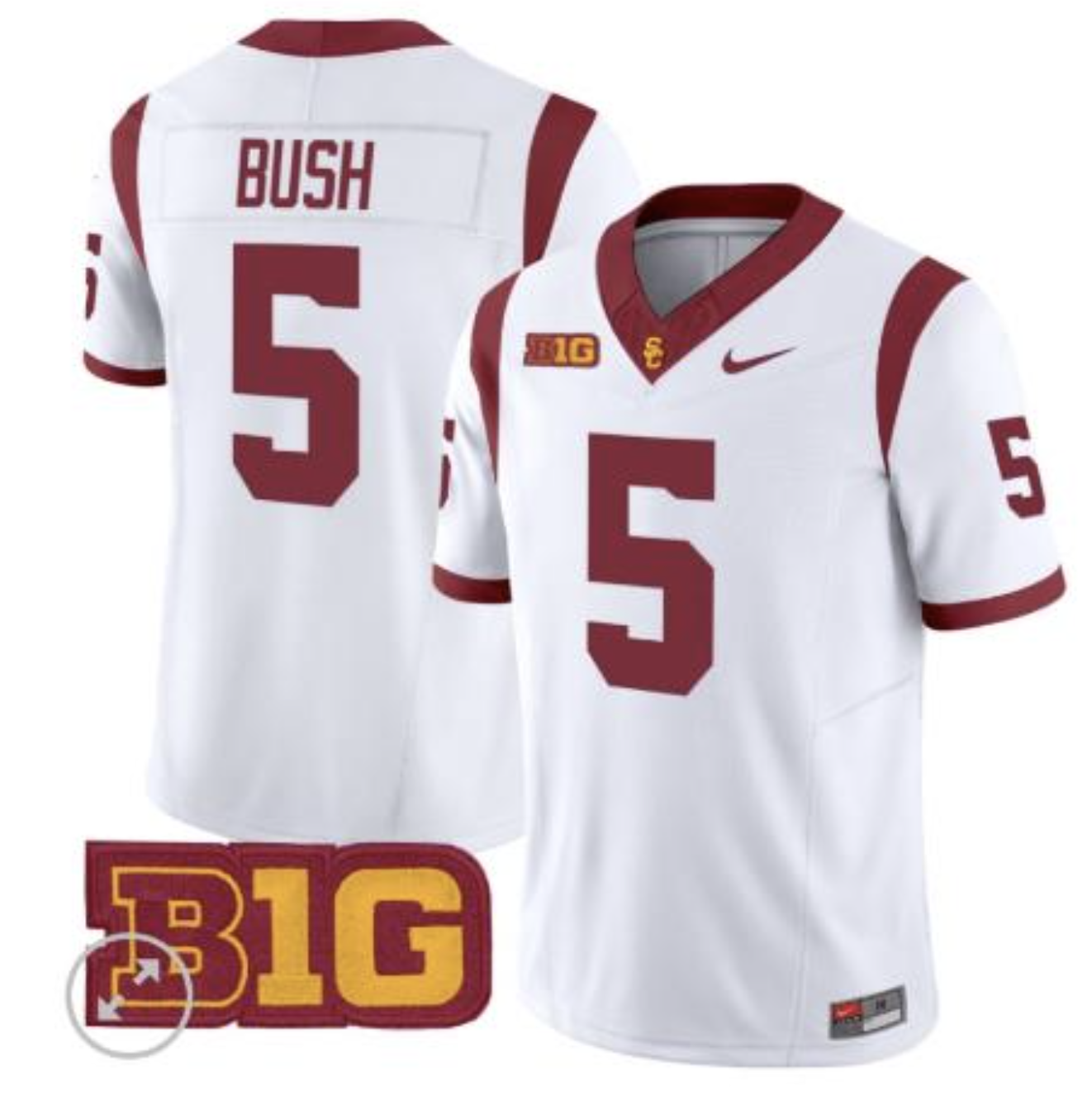 Men's Reggie Bush Nike #5 USC Trojans Vapor Limited Jersey - White