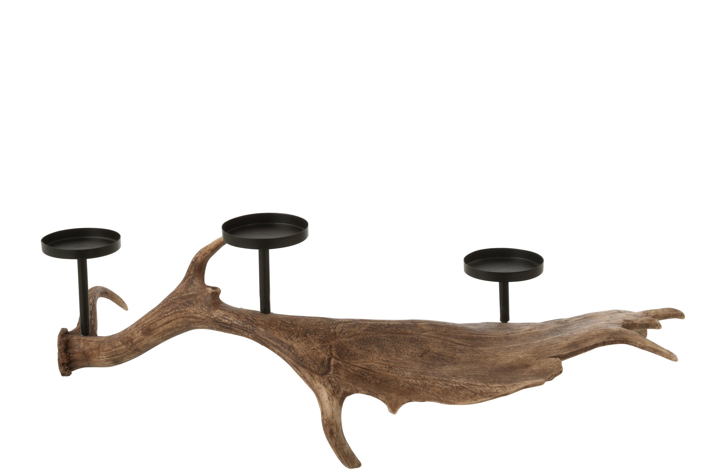 J-Line kaarshouder Antlers - polyresin - bruin - large