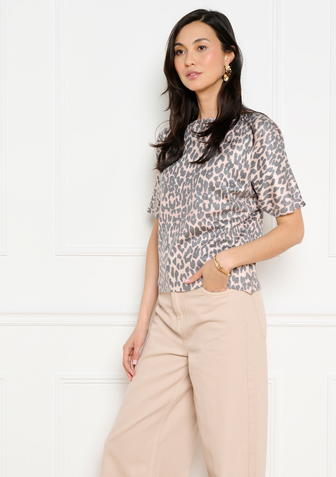 Trui met luipaardmotief