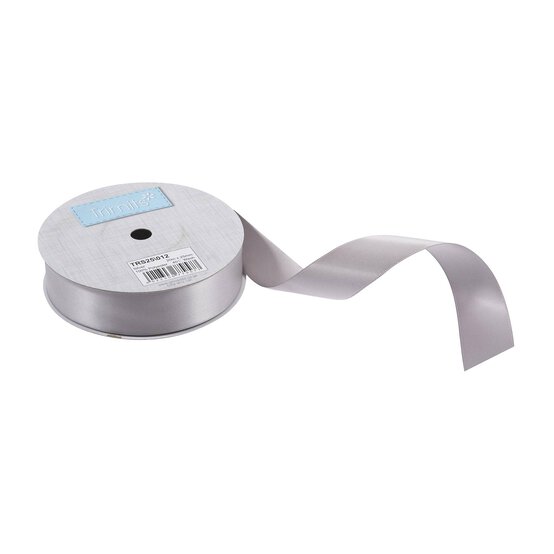 Trimits Silver Double-Faced Satin Ribbon by the Metre 25mm