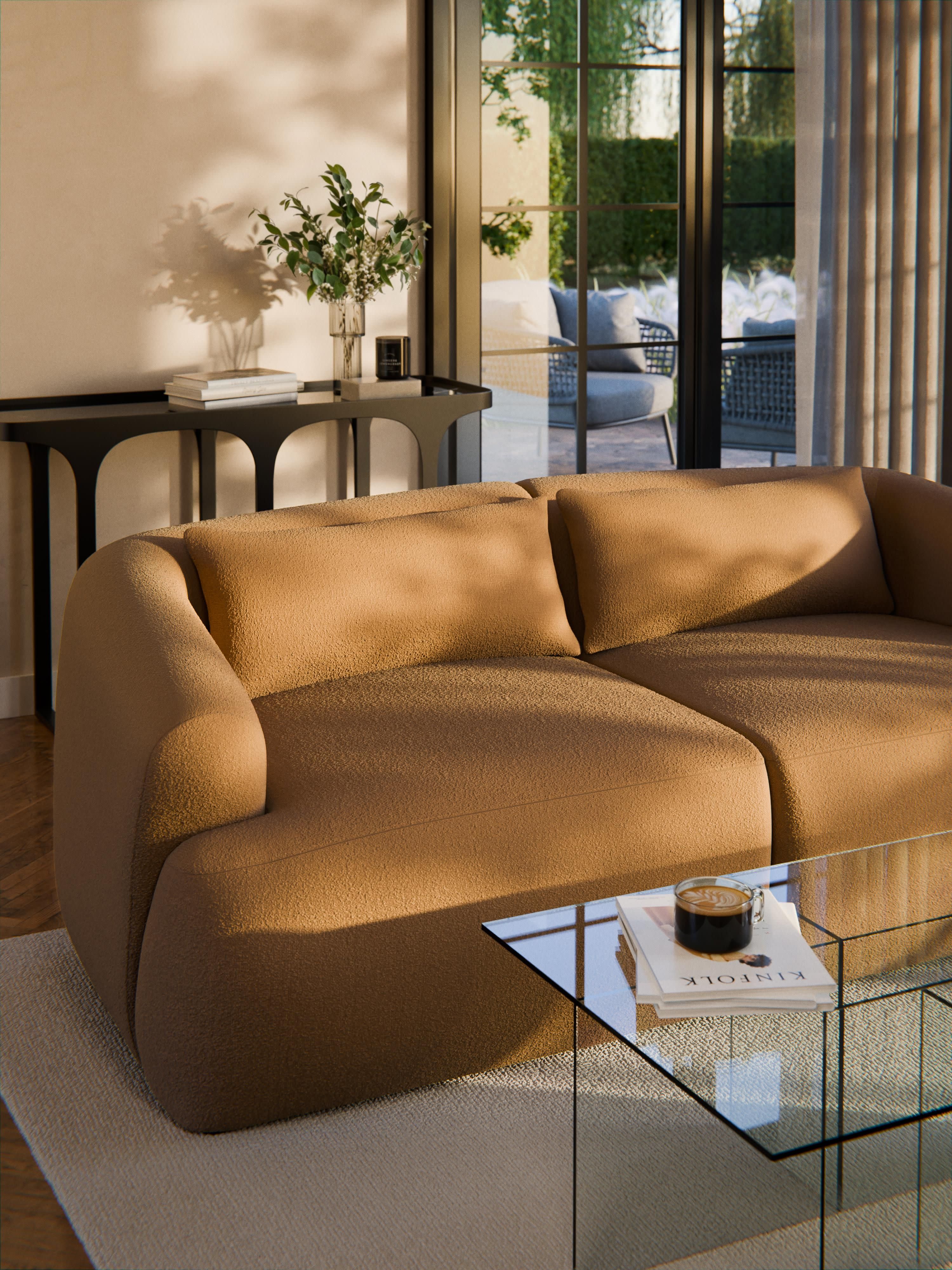 Bouclé-Sofa-Kissen Sofia