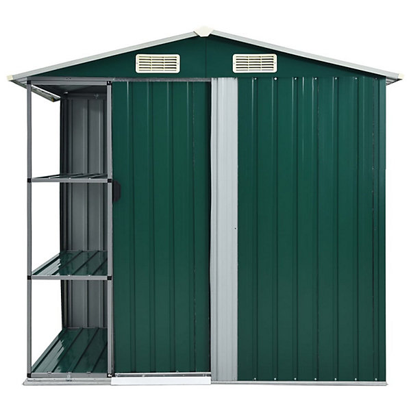 Abri de jardin avec étagère Vert 205x130x183 cm Fer