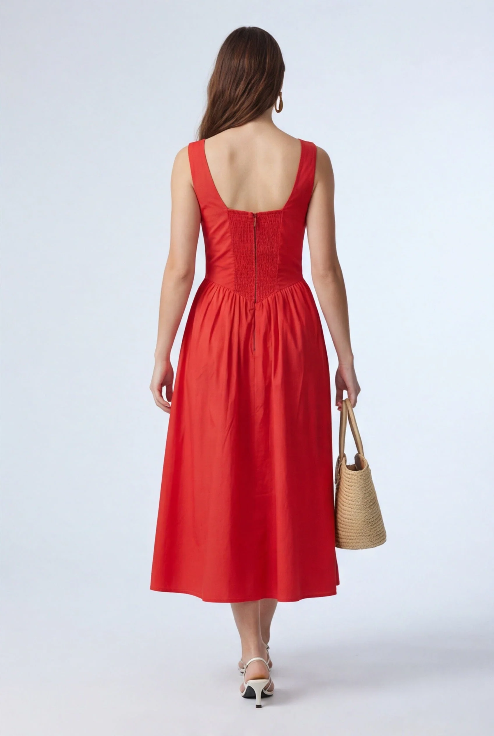 ROBE DOS NUS - CELIA - ROUGE