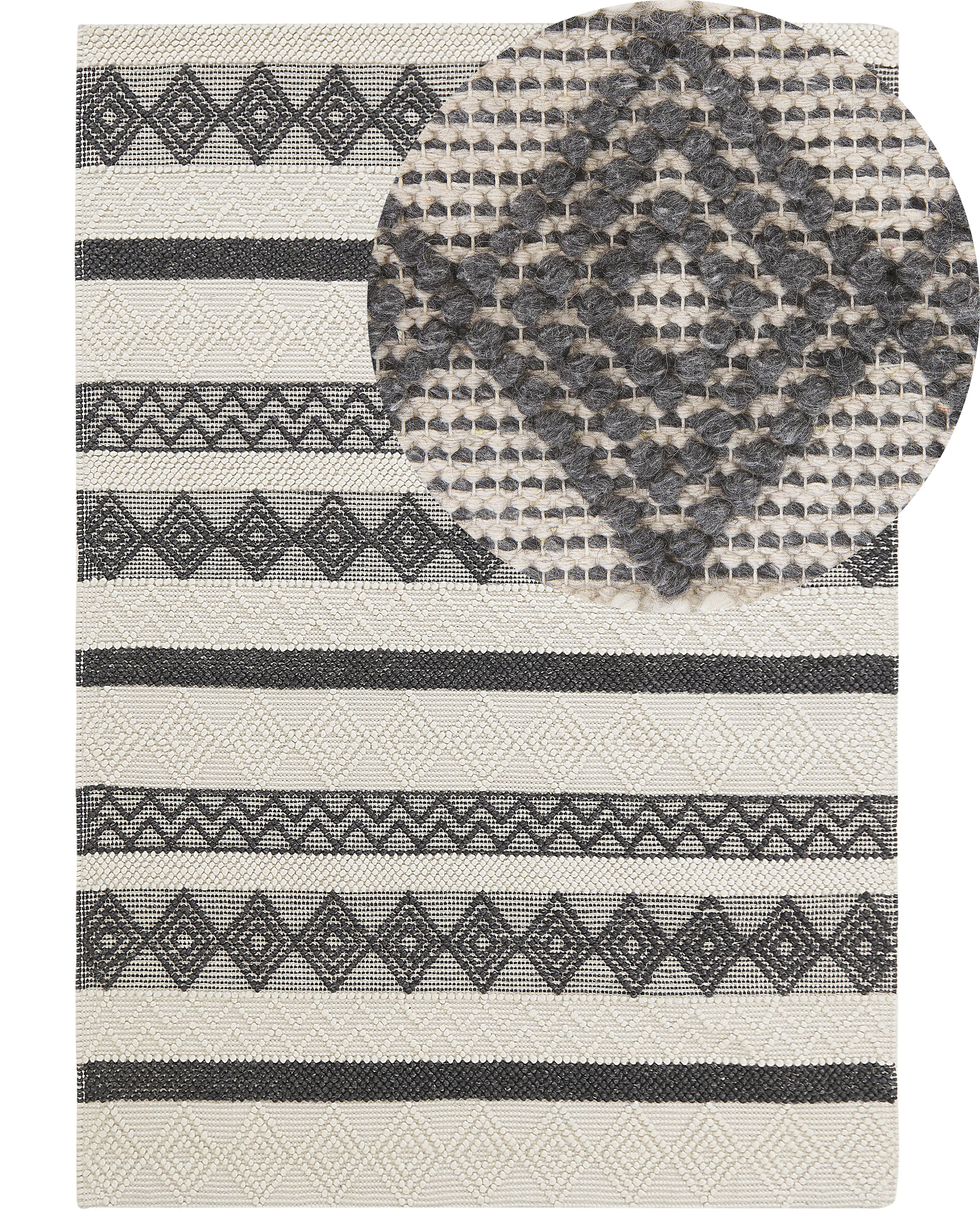 Rug DAVUTLAR Light Beige 140 x 200 cm Wool