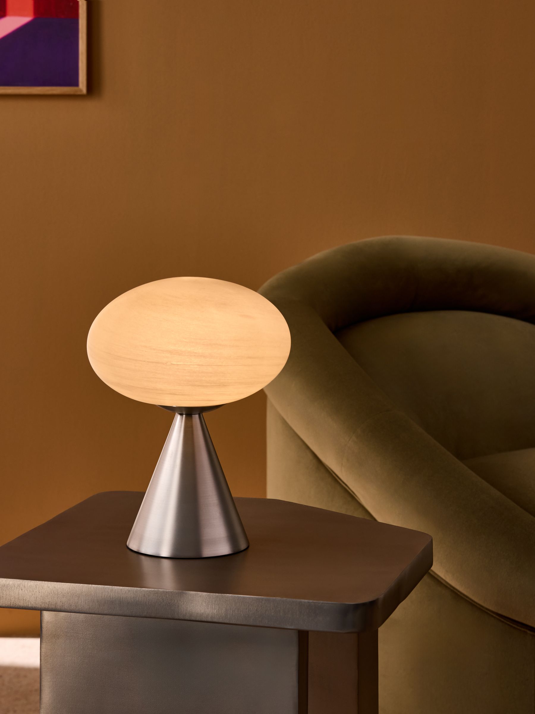 Caleb Table Lamp in Silver/Frosted