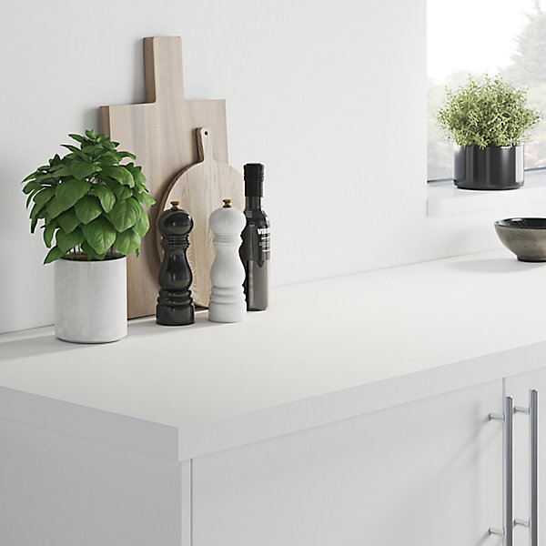 Crédence de cuisine noir mat et blanc mat GoodHome Berberis l. 200 cm x H. 60 cm x Ep. 3 mm