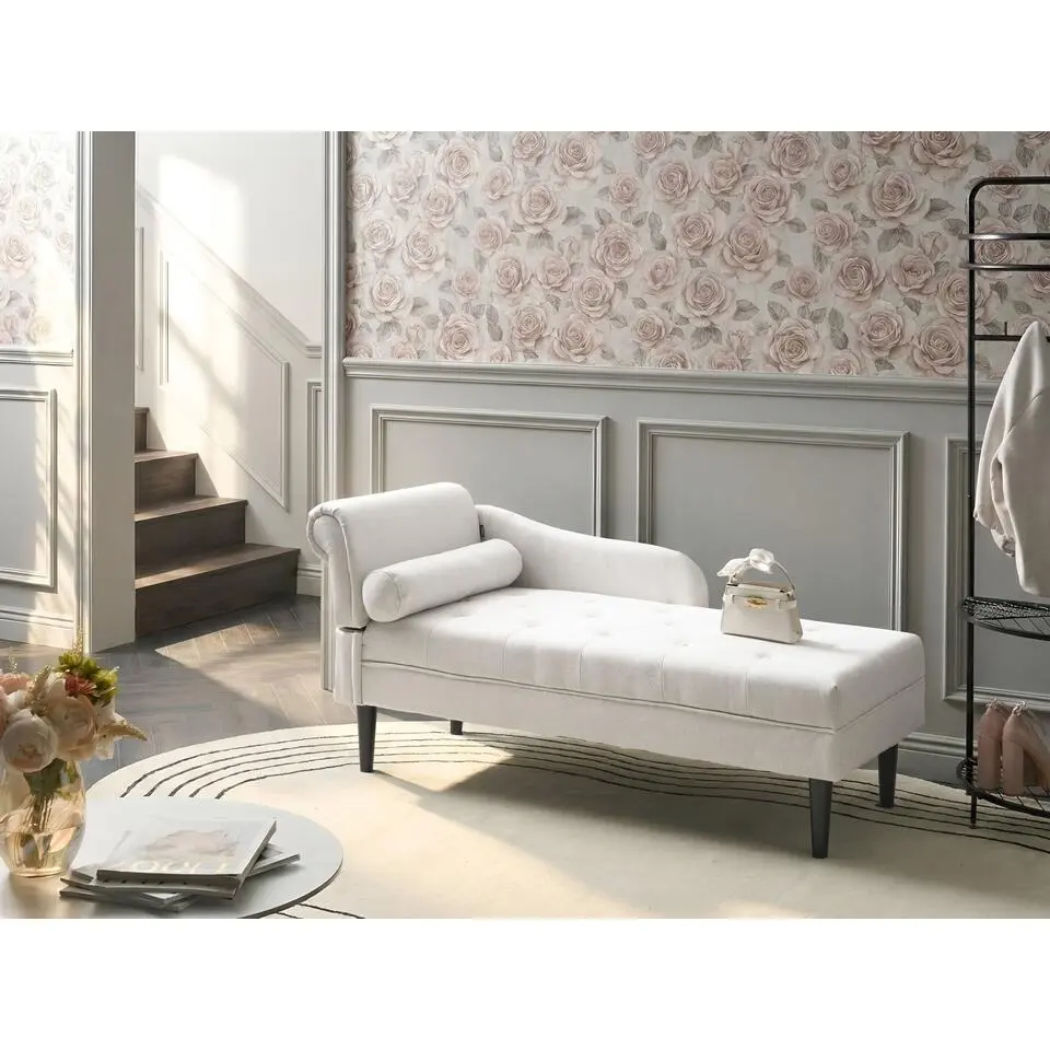 YVOIRE - Chaise longue - Off-white - Linkszijdig - Stof
