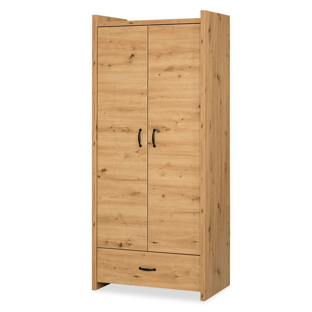 ELISA - Armoire  L. 84 Imitation Chêne  2 portes + 1 tiroir