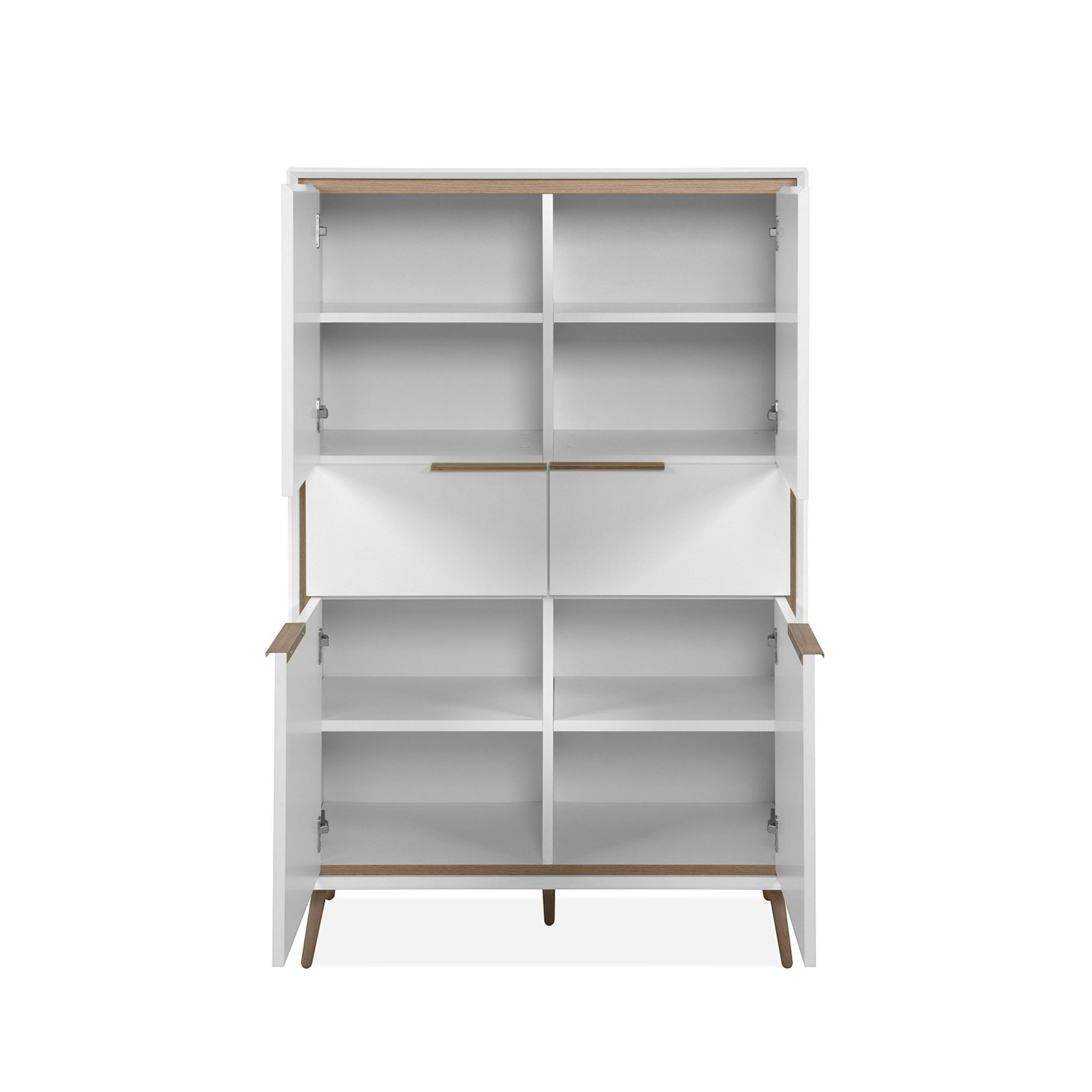 Buffet haut blanc 4 portes 2 tiroirs AVIO