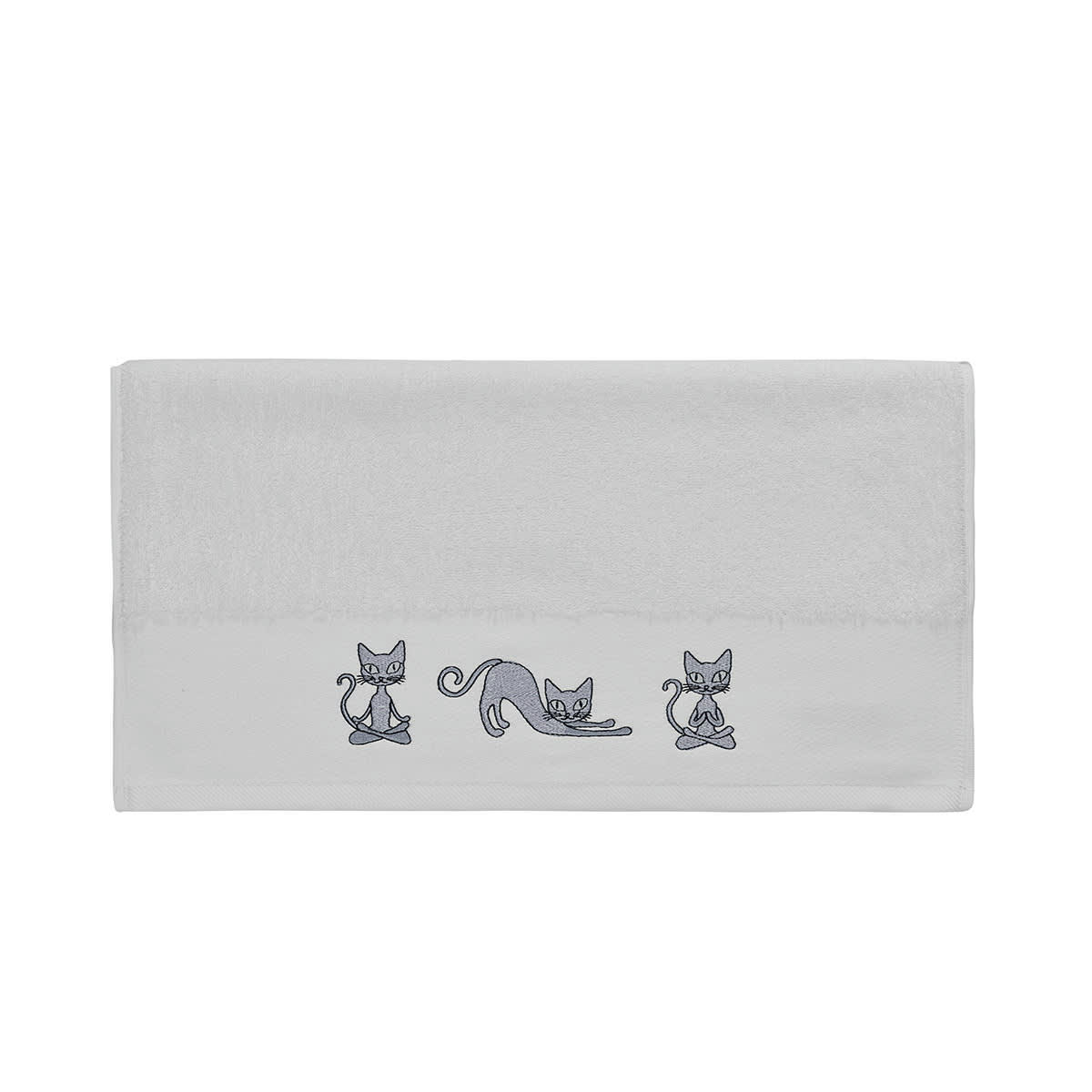 YOGI CAT - Serviette de toilette en coton Blanc 50x100 cm