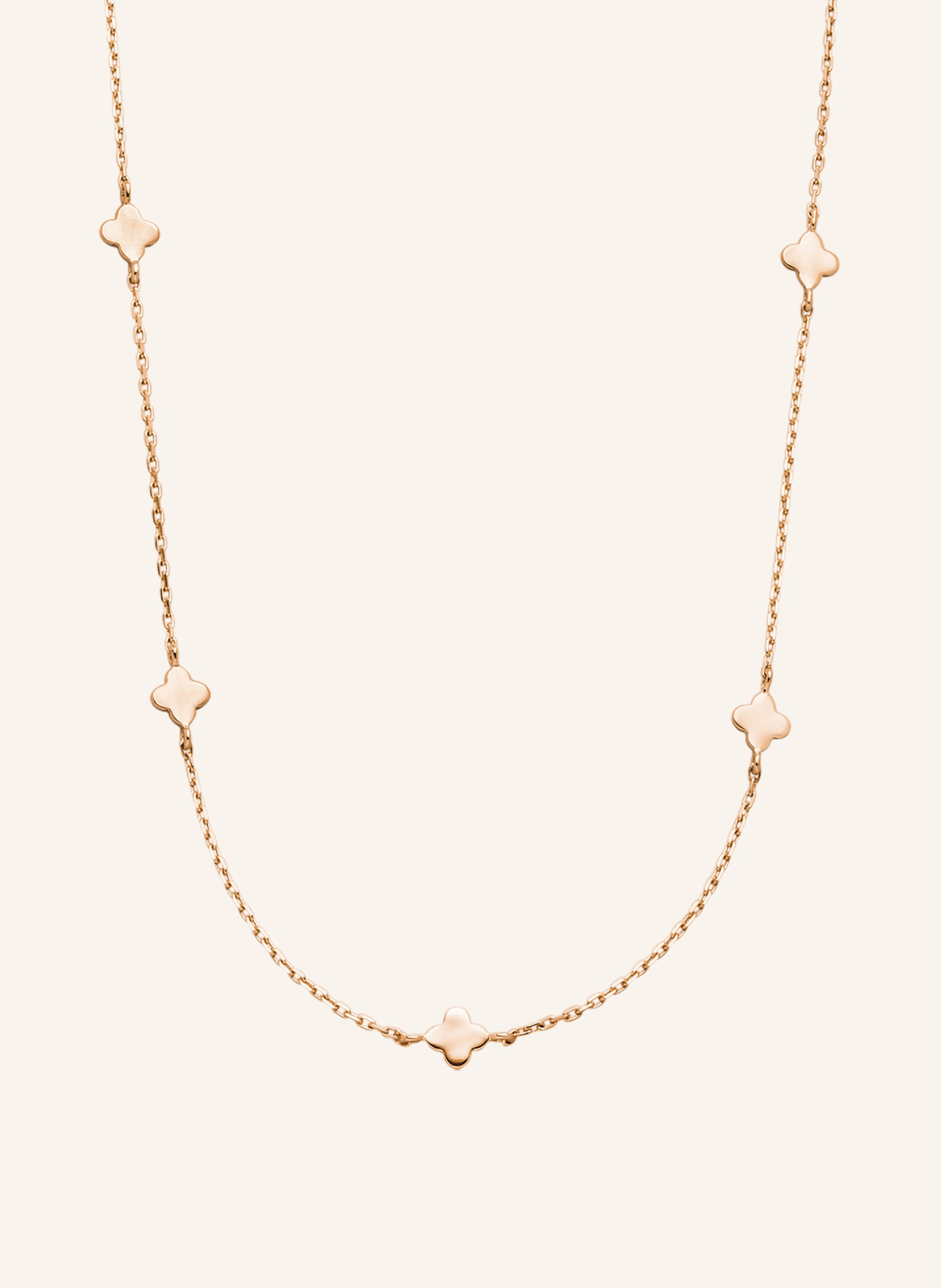 Leaf Halskette MINI CLOVER aus 14 Karat Gelbgold