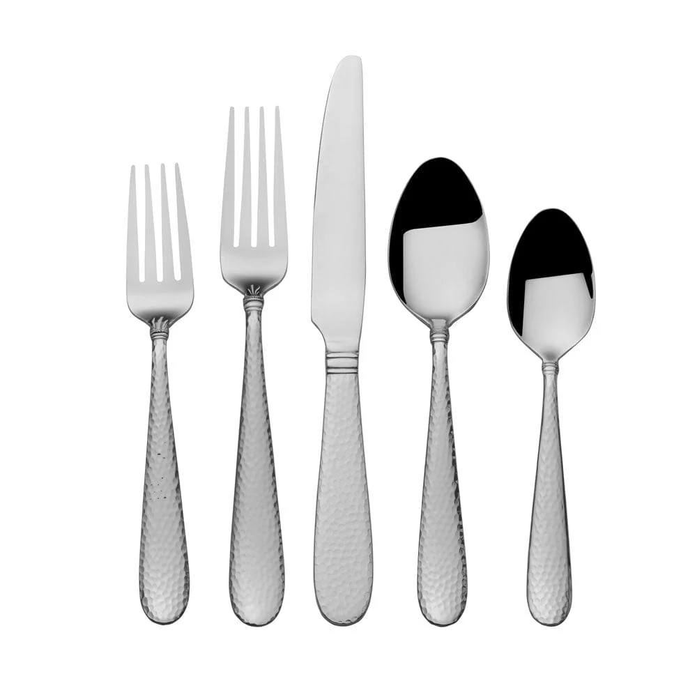Logan Hammer Ring 20 Piece Flatware Set, Service for 4