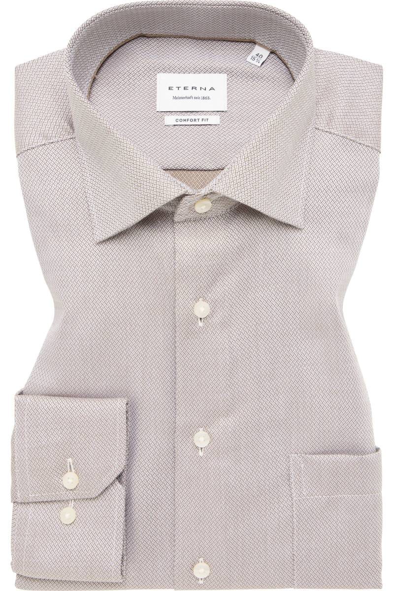 ETERNA Comfort Fit Hemd beige/braun, Strukturiert