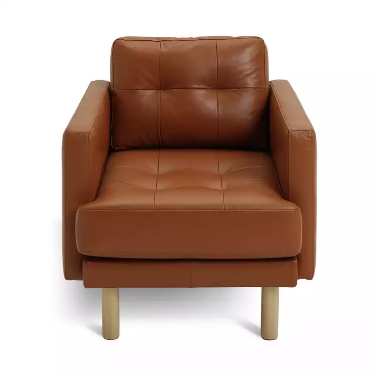 Habitat Newell Leather Armchair - Tan