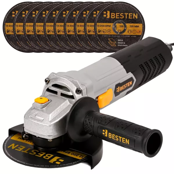 Szlifierka kątowa BESTEN BE0002903 125 mm 850W  10 tarcz M14