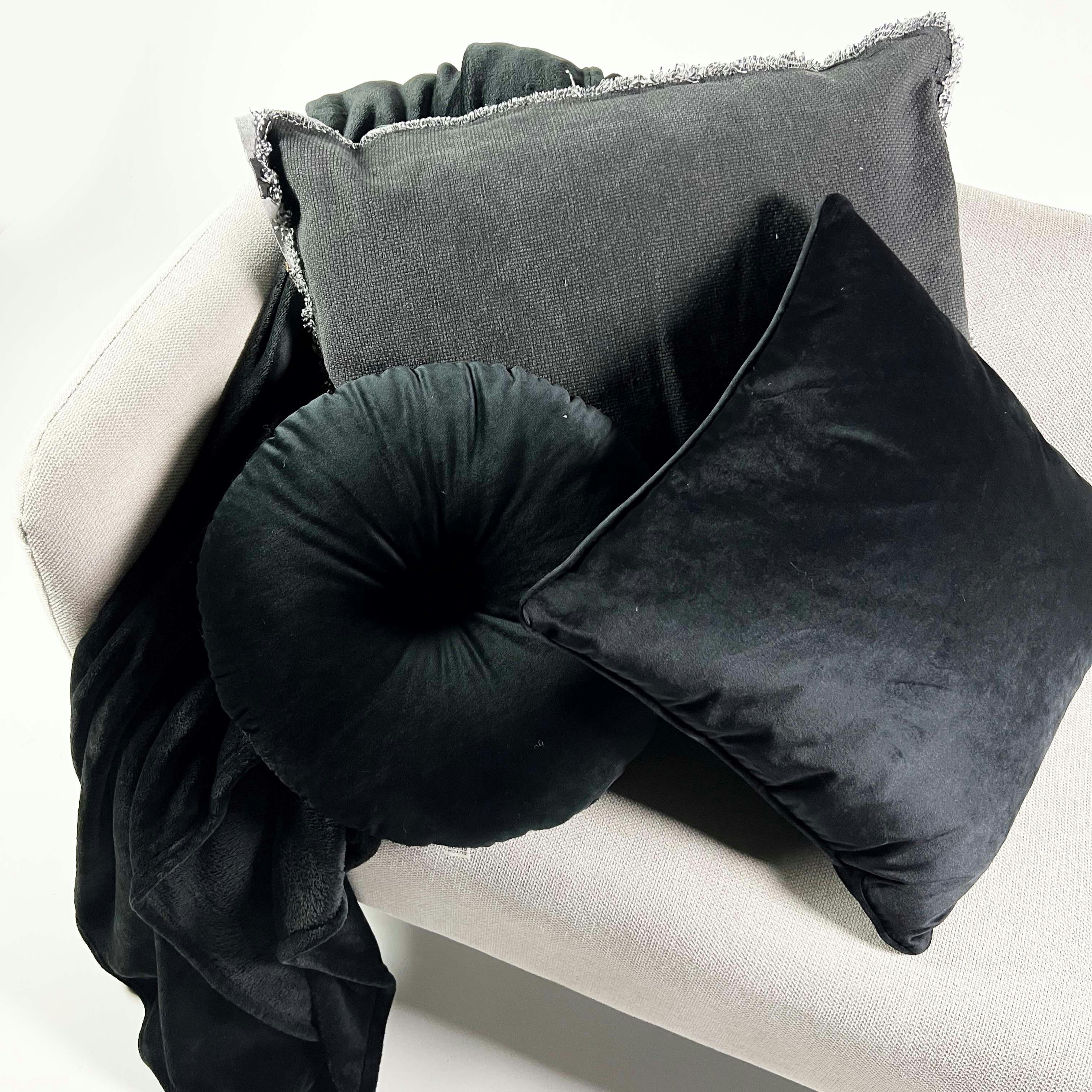 BILLY - Plaid noir fleece 150x200 cm uni