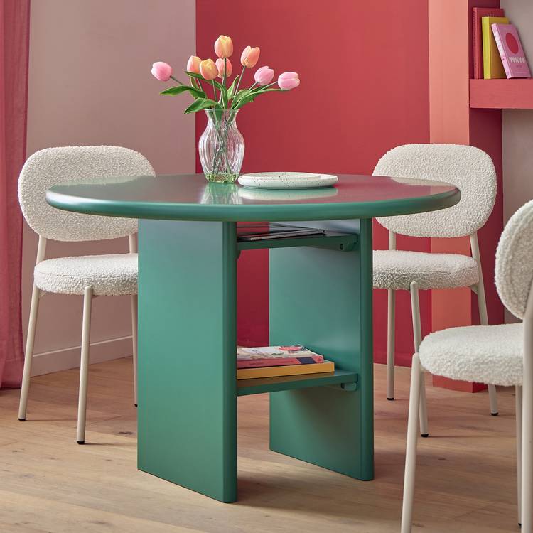 Habitat Geller Solid Wood 4 Seater Dining Table - Green