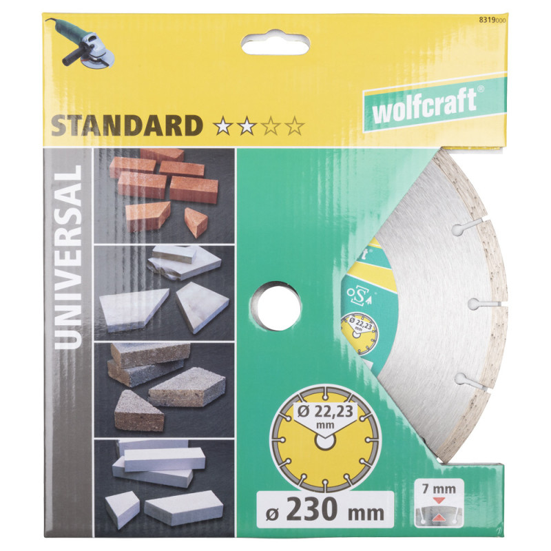 Disque diamant segmenté Solid Universal Ø 230 mm WOLFCRAFT