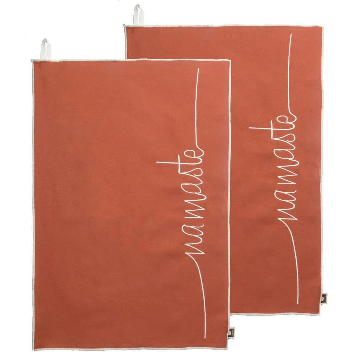 NAMASTE - Torchons (x2) coton  50x75 terracotta