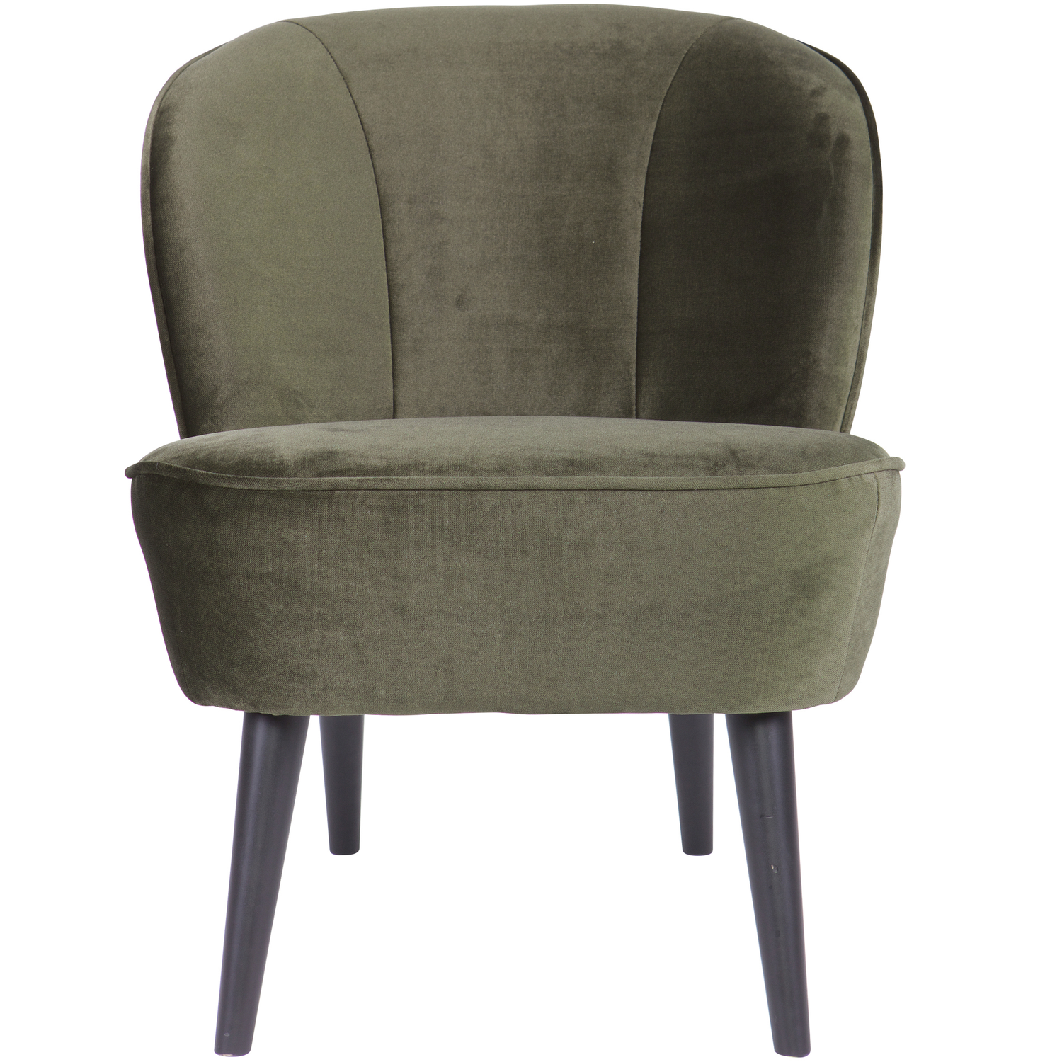 WOOOD fauteuil Sara - Velvet - Warm Groen - 71x59x70