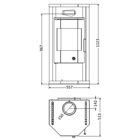 Kaminofen »Thyra«, KO 108, Leistung: 6 kW