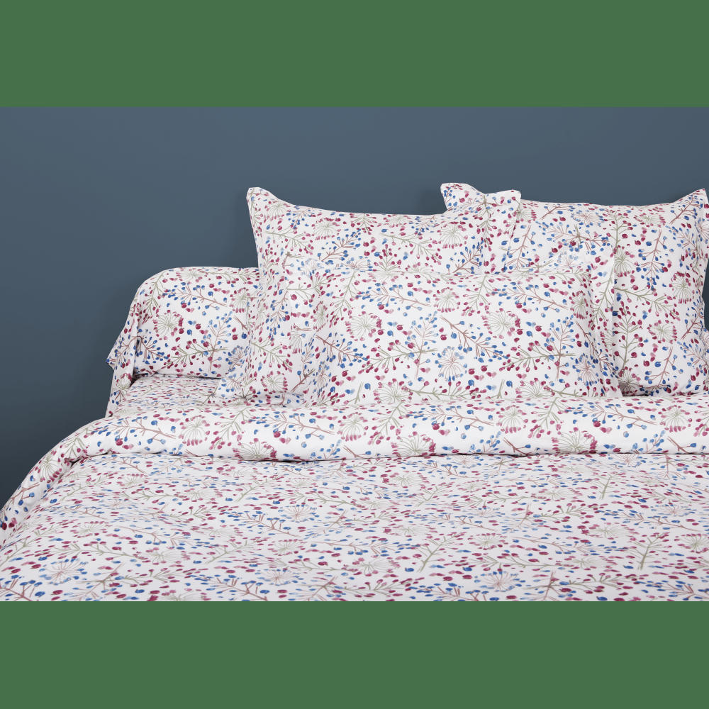 OMBELLIFÈRE SATIN - Lot de 2 taies d'oreiller satin de coton 63x63 cm  imprimé Ombellifère