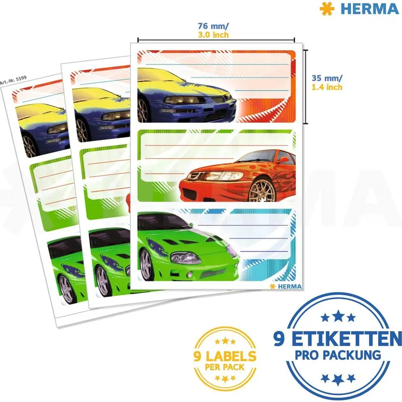 Etiketten 9er-Set Tuning