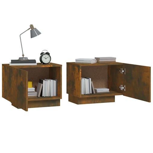 NNEVL Bedside Cabinet Smoked Oak 100x35x40 cm Engineered Wood