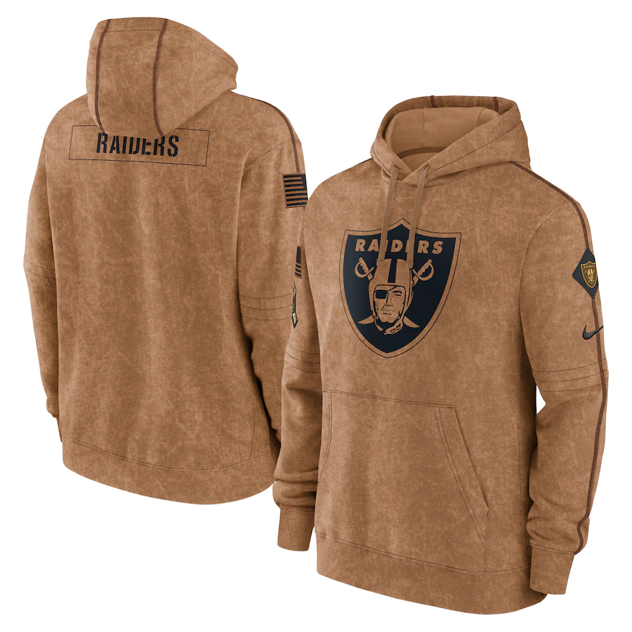 Las Vegas Raiders Men's Nike Brown 2023 Salute To Service Club Pullover Hoodie