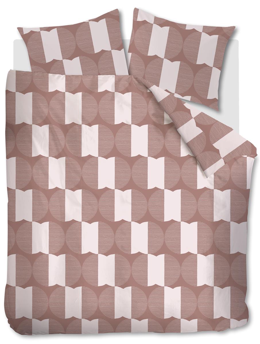 vtwonen dekbedovertrek Check Mate - 240x200/220 cm - steenrood