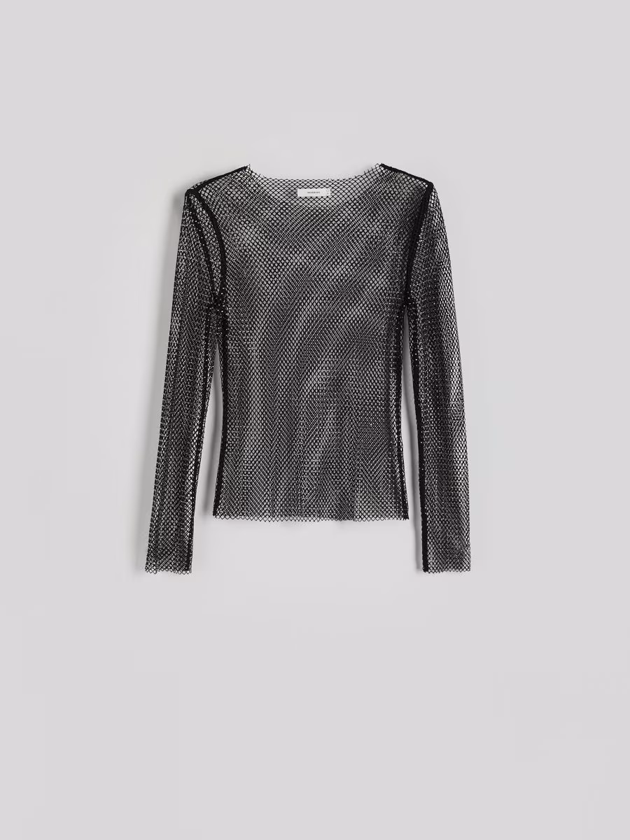Glittery Jersey Long Sleeve Top