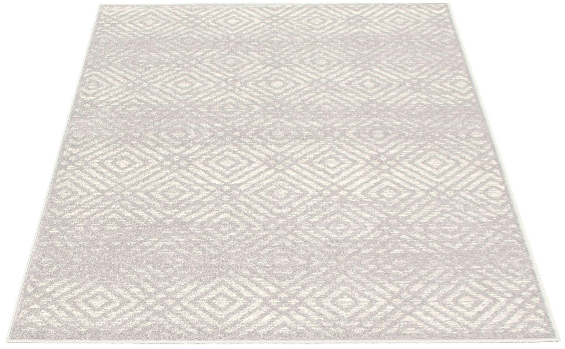 ECARPET Ember Rectangle Indoor Geometric Area Rug, Silver, Assorted Sizes