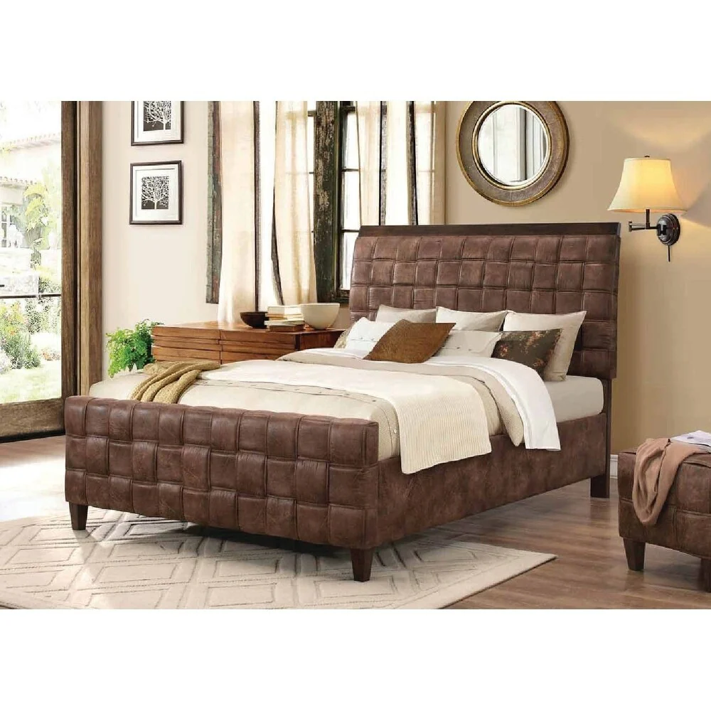 Gallagher Brown Microfiber 5-piece Upholstered Bedroom Set