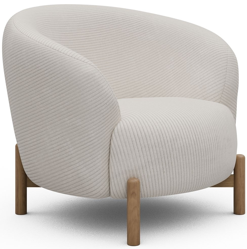 Kragelund Gran Fauteuil Ivory Corduroy   Eiken