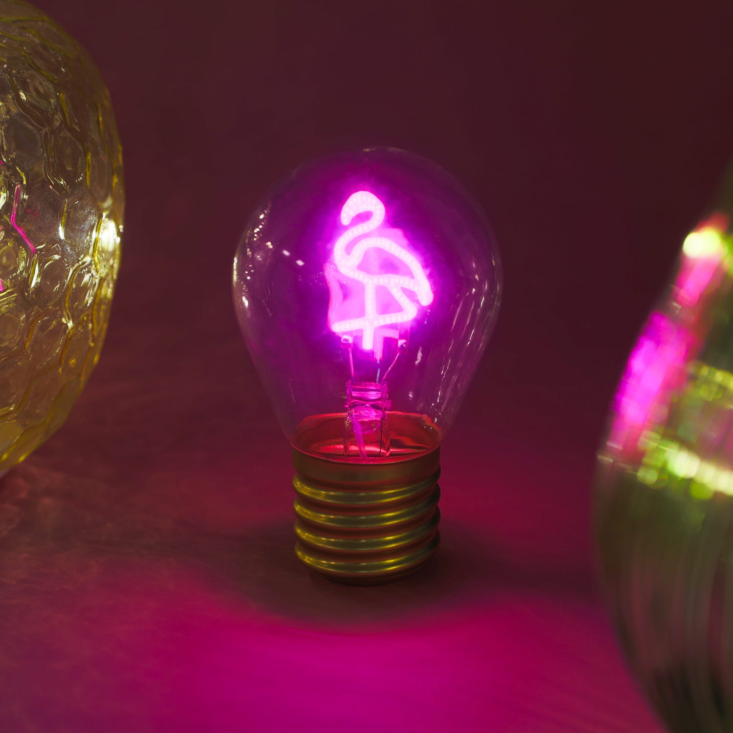 Lampadina fenicottero LED decorativa e ricaricabile
