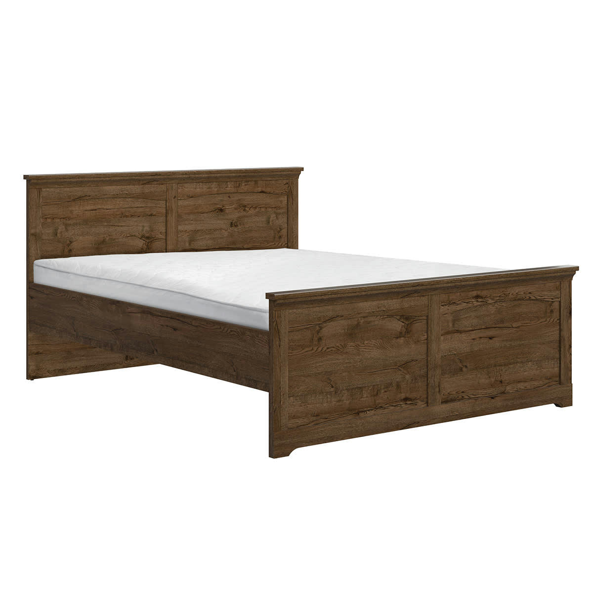 - Lit 160x200 panneaux agglomérés naturel foncé