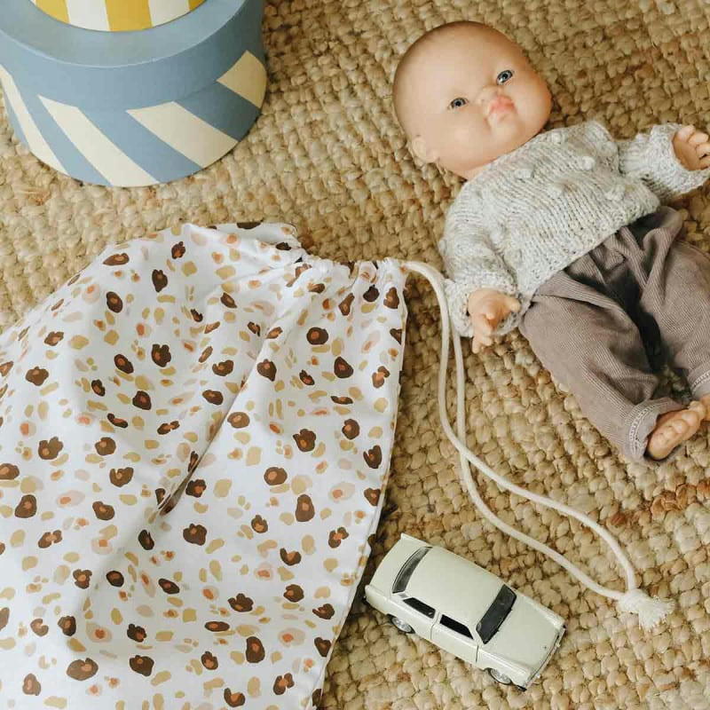 LÉOPARD - Pochon en coton Léopard