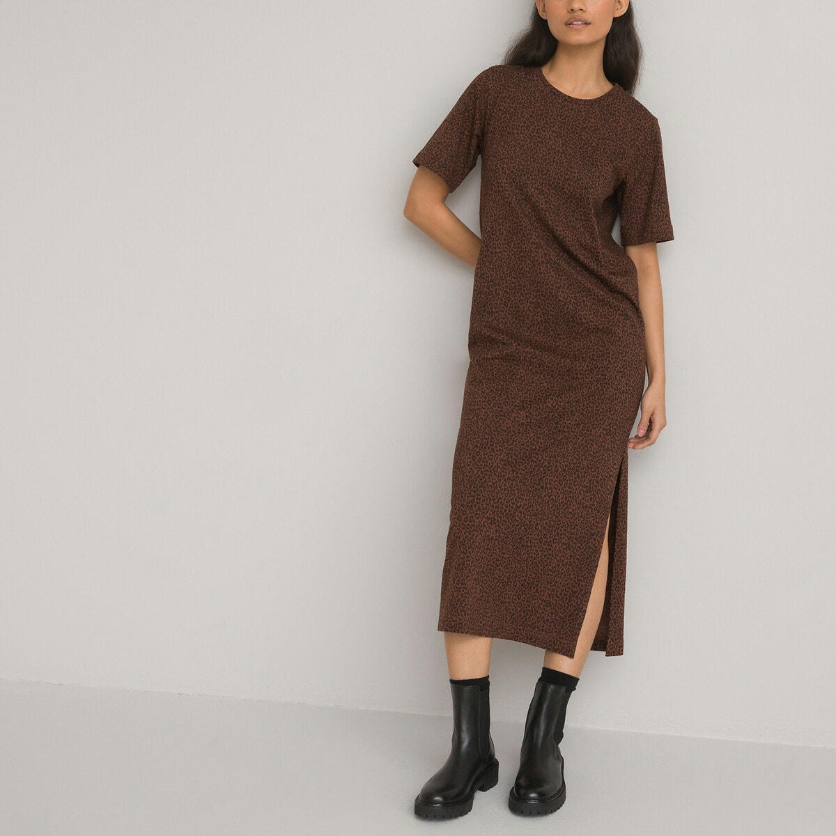 Robe T-shirt longue, imprimé animalier