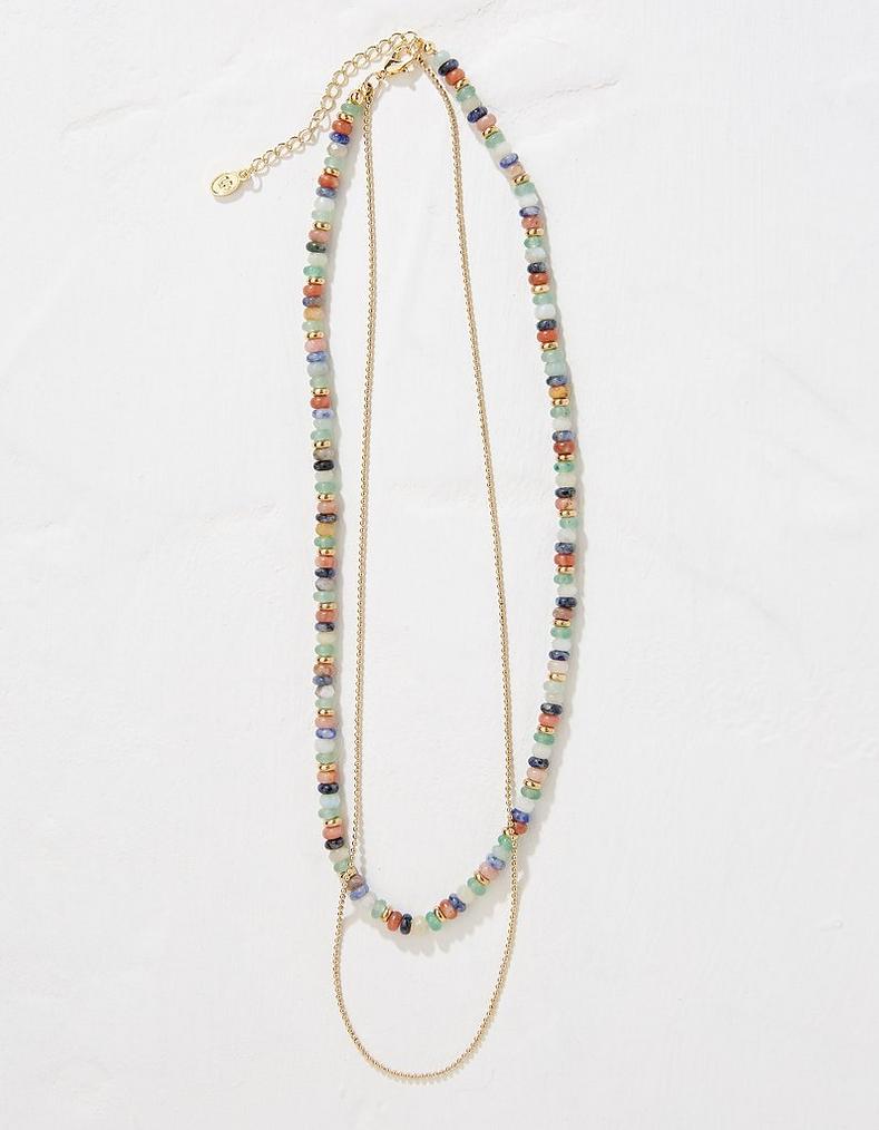 Multi Stone Layer Necklace