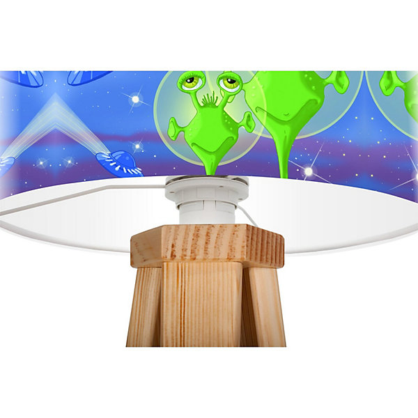 Lampe de chevet kids foto-170 30 x 30 x 45 cm Bois clair, vert