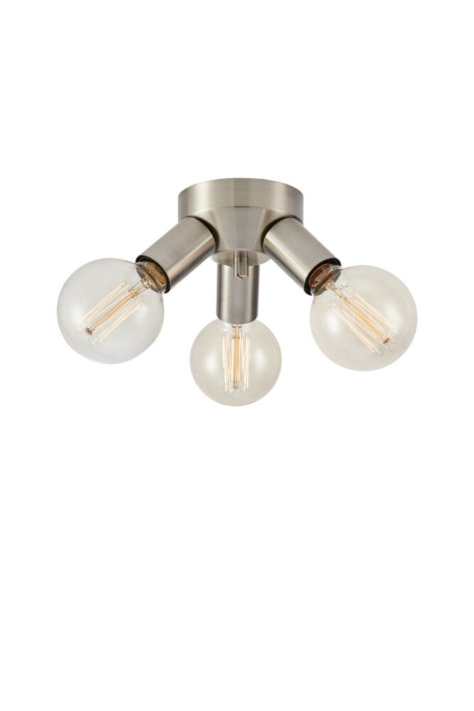 TAKLAMPE MARKSLÖJD MAZZO 3 21CM SATIN NIKKEL