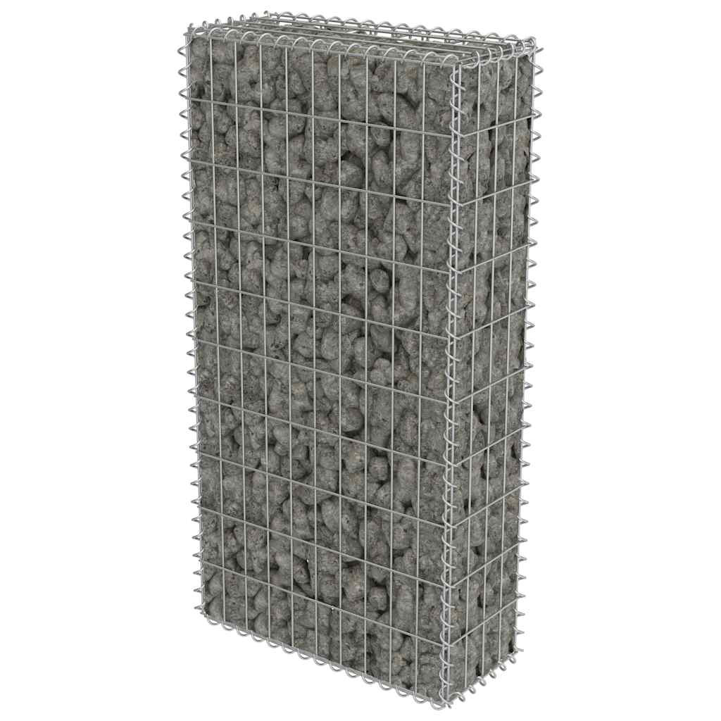 Kosz Gabionowy Ogrodzenie Płot Ściana Gabionowa Stal 50x20x100 cm Srebrny
