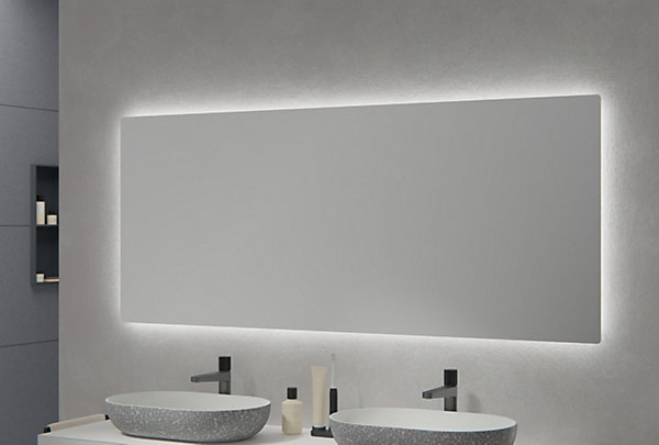Miroir rectangulaire design éclairage LED à détecteur de mouvement pour salle de bain - 2173 - 168x70x3cm