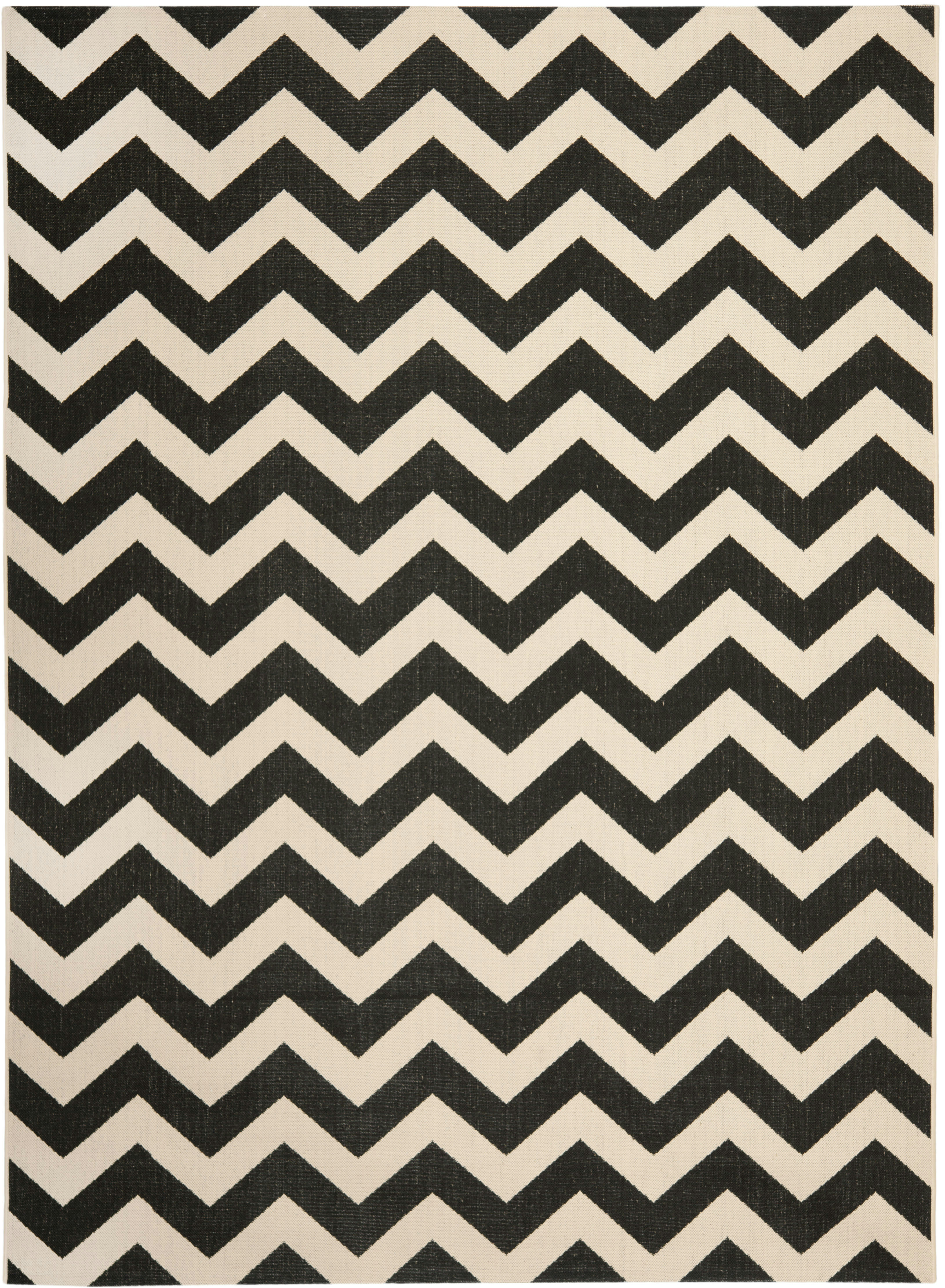 COURTYARD - Tapis interieur & exterieur en noir & beige, 160 x 231 cm