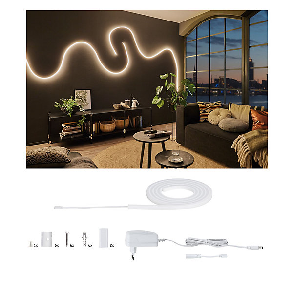MaxLED Flow Strip LED Kit de base blanc chaud 1,5m revêtue 22,2W 1000lm/m 180 LEDs/m 2700K 24VA