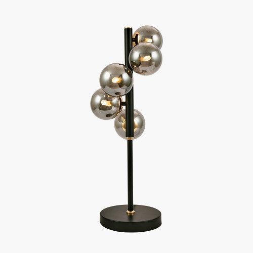 Ruma Retro Glass Ball and Metal Table Lamp Industrial Art Deco Design